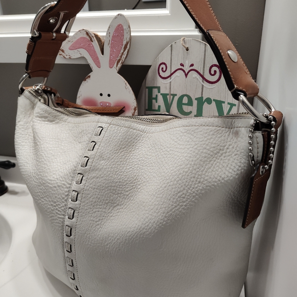 Vintage GUC Coach Soho Hobo Dinky Slouch Pebbled Leather Hobo Satchel Bag, 🤍 - Picture 9 of 16